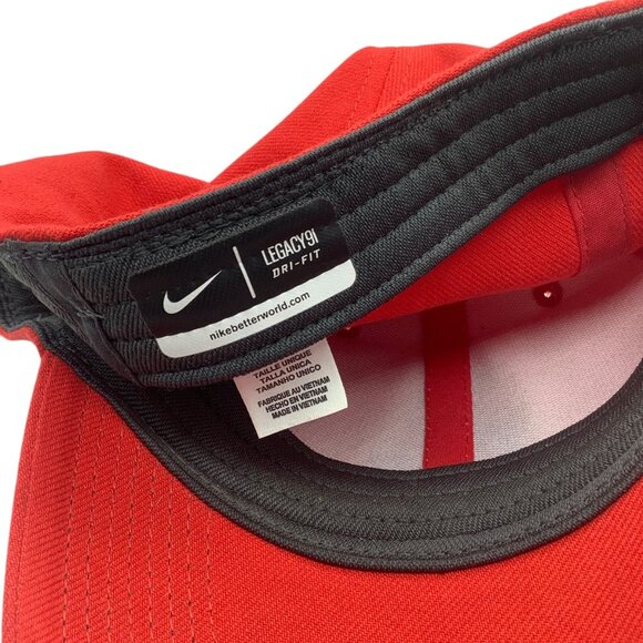 Nike Mens Legacy91 Dri-Fit Swoosh Flex Adult Baseball Cap Hat Red One Size - Picture 3 of 7